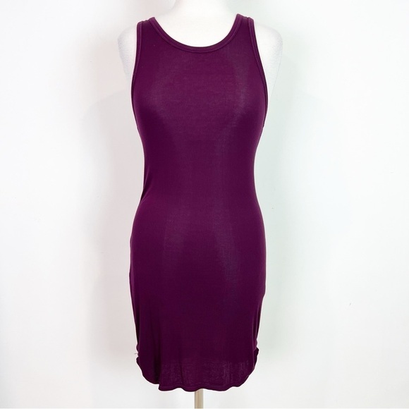 VICTORIA’S SECRET PURPLE PLUM RIBBED SLEEVELESS TANK DRESS SZ SMALL - Picture 1 of 8